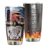 Camellia Personalized I Am Trucker I Stop when I'm Done Stainless Steel Tumbler-Double-Walled Insulation Cup With Lid Gift For Truck Driver