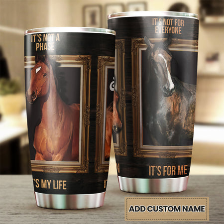 Camellia Personalized Horse Passion Stainless Steel Tumbler - Double-Walled Insulation Vacumm Flask - Gift For Horse Lovers, Cowgirls, Cowboys, Perfect Christmas, Thanksgiving Gift