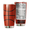 Camellia Persionalized Basketball Facts Stainless Steel Tumbler - Customized Double - Walled Insulation Travel Thermal Cup With Lid Gift For Basketball Player