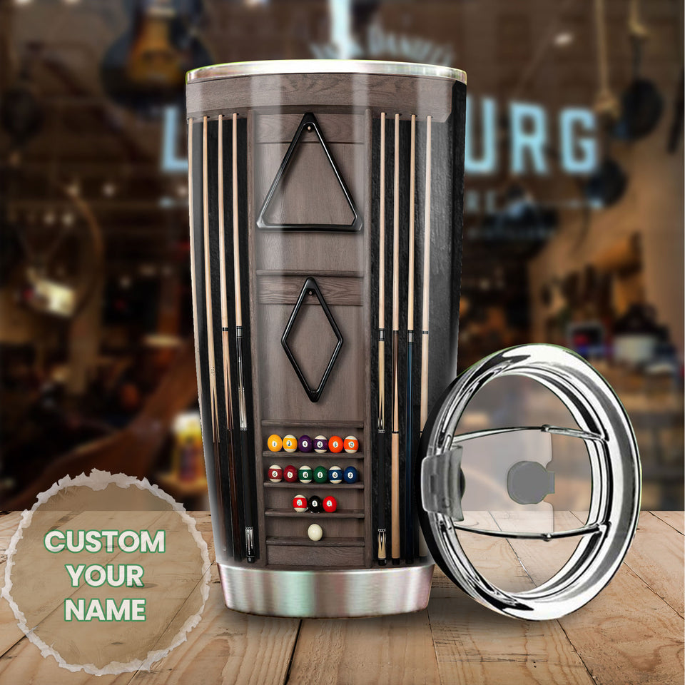 Camellia Personalized Pool Table Billiard Stainless Steel Tumbler-Double-Walled Insulated Gift For Golf Player 04