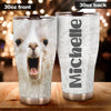 Camellia Personalized Cute white Camel Face Stainless Steel Tumbler-Double-Walled Insulation Travel Cup With Lid Gift For Animal Lover Camel Lover 02
