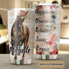 Camellia Personalized Horse Pot Head Stainless Steel Tumbler - Double-Walled Insulation Vacumm Flask - Gift For Horse Lovers, Cowgirls, Cowboys, Perfect Christmas, Thanksgiving Gift