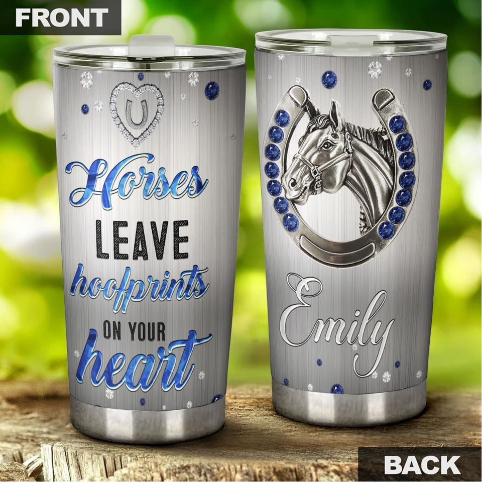 Camellia Personalized Horse Jewelry Style  Stainless Steel Tumbler - Double-Walled Insulation Vacumm Flask - Gift For Horse Lovers, Cowgirls, Cowboys, Perfect Christmas, Thanksgiving Gift 03