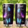 Camellia Personalized Butterfly God Says You Are Unique Stainless Steel Tumbler - Double-Walled Insulation Vacumm Flask - For Thanksgiving, Memorial Day, Christians, Christmas Gift