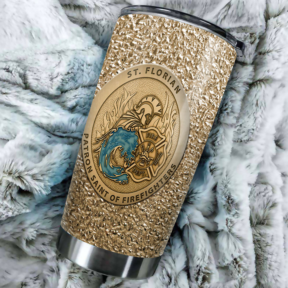 Camellia Personalized Patron Saint Of Firefighter Stainless Steel Tumbler-Double-Walled Insulation Gift For Firefighter Fireman