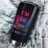 Camellia Personalized Bisexual Mixtape Pride Stainless Steel Tumbler - Double-Walled Insulation Vacumm Flask - Gift For LGBT, LGBTQ+, Bisexual