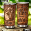 Camellia Personalized Horse Hoof Prints Stainless Steel Tumbler - Double-Walled Insulation Vacumm Flask - Gift For Horse Lovers, Cowgirls, Cowboys, Perfect Christmas, Thanksgiving Gift