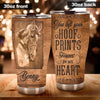 Camellia Personalized Horse Hoof Prints Stainless Steel Tumbler - Double-Walled Insulation Vacumm Flask - Gift For Horse Lovers, Cowgirls, Cowboys, Perfect Christmas, Thanksgiving Gift