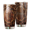 Camellia Personalized Horse Wood Style Stainless Steel Tumbler - Double-Walled Insulation Vacumm Flask - Gift For Horse Lovers, Cowgirls, Cowboys, Perfect Christmas, Thanksgiving Gift