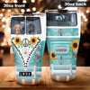Camellia Personalized 3D Dachshund Hippie Van Stainless Steel Tumbler - Customized Double-Walled Insulation Travel Thermal Cup With Lid Gift For Dog Mom
