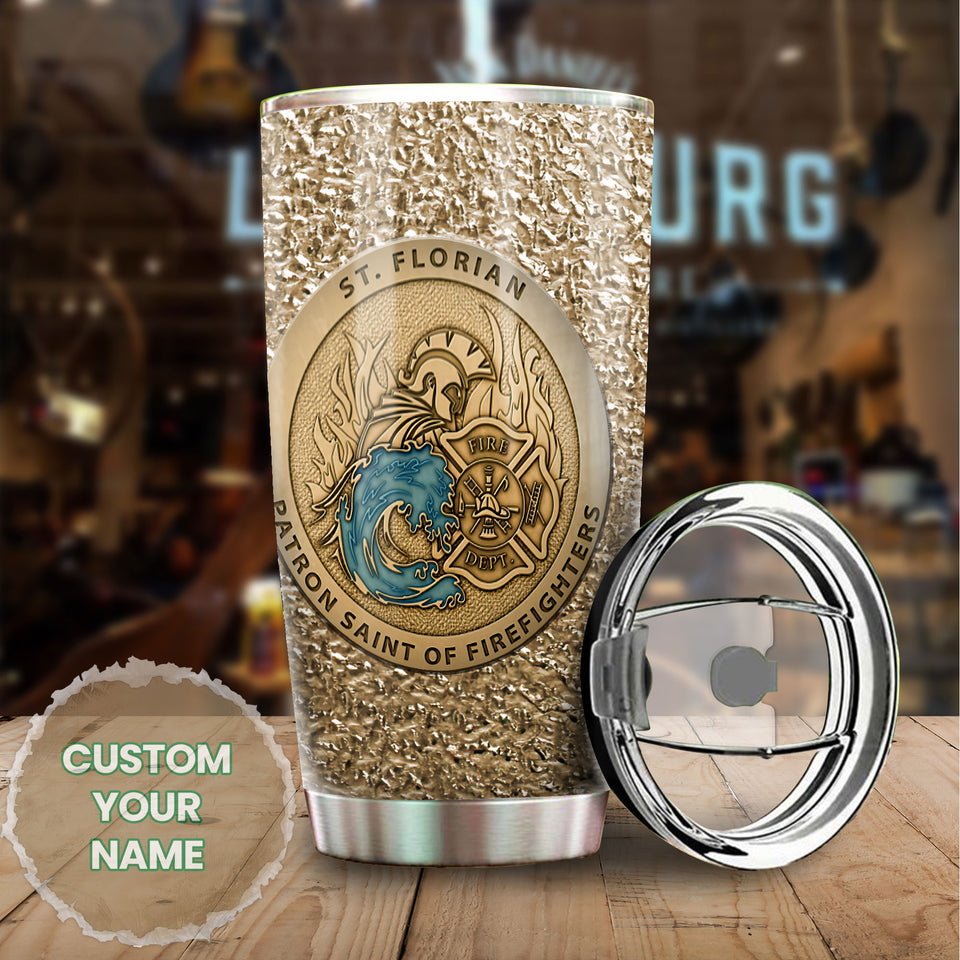 Camellia Personalized Patron Saint Of Firefighter Stainless Steel Tumbler-Double-Walled Insulation Gift For Firefighter Fireman