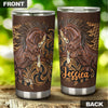Camellia Personalized Horse Leather Style Stainless Steel Tumbler - Double-Walled Insulation Vacumm Flask - Gift For Horse Lovers, Cowgirls, Cowboys, Perfect Christmas, Thanksgiving Gift 05