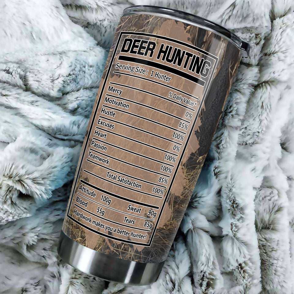Camellia Personalized 3D Deer Hunting Stainless Steel Tumbler - Customized Double-Walled Insulation Travel Thermal Cup With Lid Gift For Deer Lover