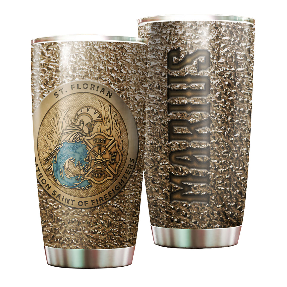 Camellia Personalized Patron Saint Of Firefighter Stainless Steel Tumbler-Double-Walled Insulation Gift For Firefighter Fireman
