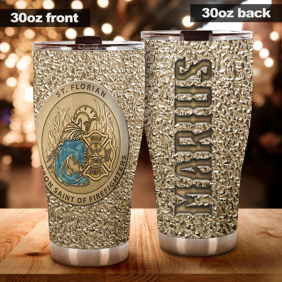 Camellia Personalized Patron Saint Of Firefighter Stainless Steel Tumbler-Double-Walled Insulation Gift For Firefighter Fireman