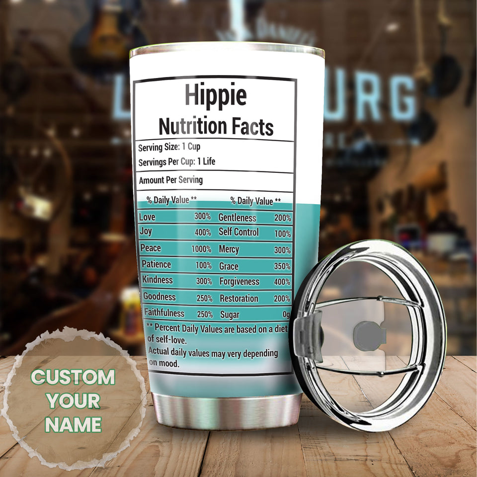 Camellia Personalized Hippie Nutrition Facts Stainless Steel Tumbler-Double-Walled Insulation Travel Cup With Lid 01