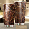 Camellia Personalized Horse Wood Style Stainless Steel Tumbler - Double-Walled Insulation Vacumm Flask - Gift For Horse Lovers, Cowgirls, Cowboys, Perfect Christmas, Thanksgiving Gift