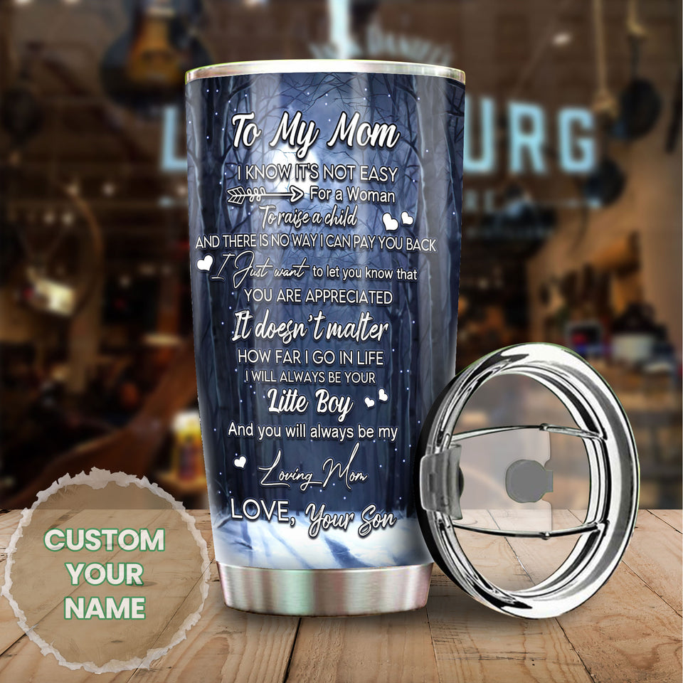 Camellia Persionalized 3D Wolf To My Mom You Will Always Be My Loving Your Son Stainless Steel Tumbler - Customized Double - Walled Insulation Travel Thermal Cup With Lid Gift For Mom