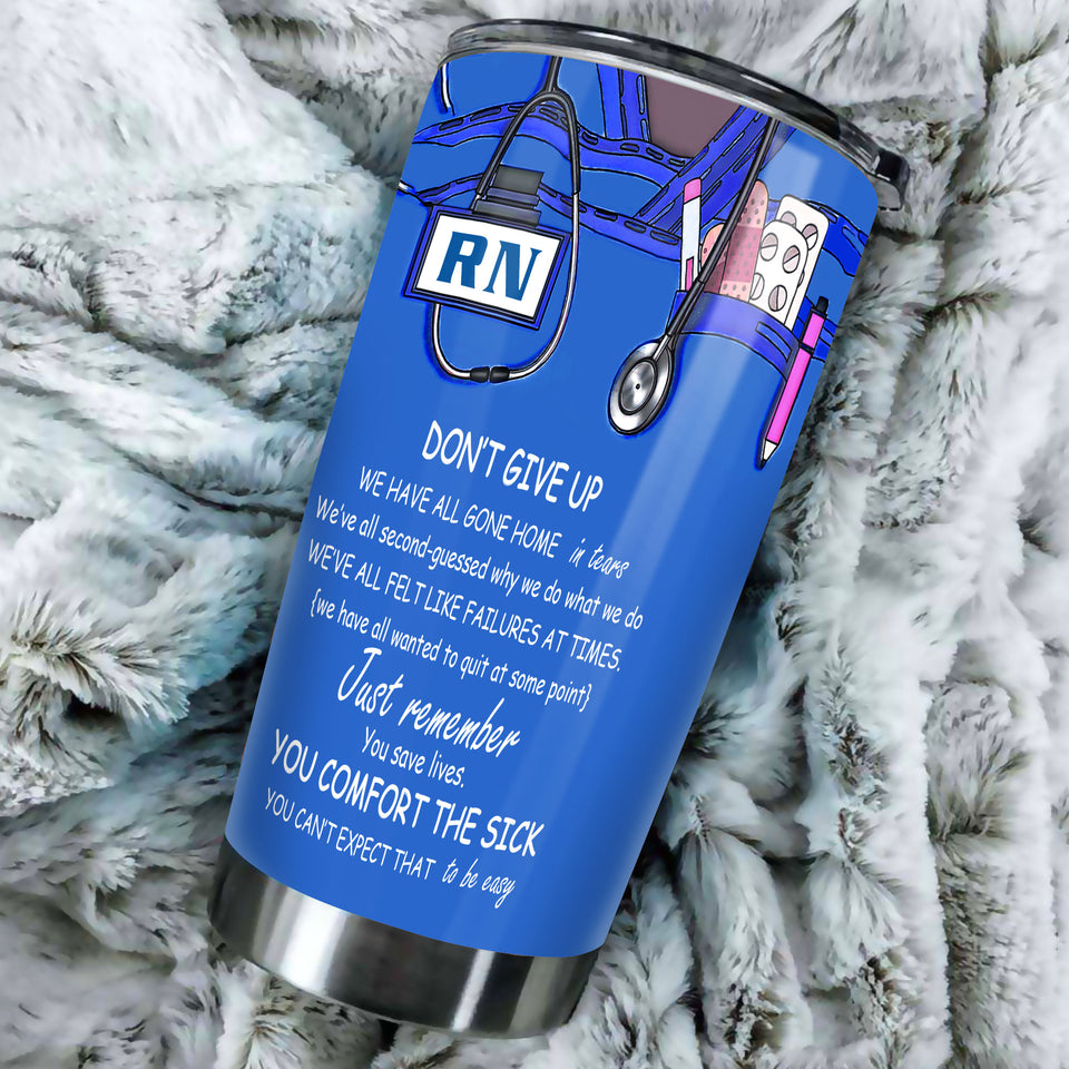 Camellia Personalized Nurse You Comfort The Sick Stainless Steel Tumbler - Double-Walled Insulation Vacumm Flask - Gift For Nurse, Christmas Gift, International Nurses Day