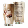 Camellia Personalized Faith Jesus Right Hand Stainless Steel Tumbler-Thermal Flask Travel Therma Cup With Lid