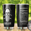 Camellia Persionalized 3D Beard Till Death Skull Stainless Steel Tumbler - Customized Double - Walled Insulation Travel Thermal Cup With Lid
