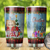 Camellia Personalized Christmas Santa Claus Let It Snow Stainless Steel Tumbler - Customized Double-Walled Insulation Travel Thermal Cup With Lid