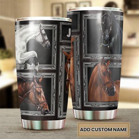 Camellia Personalized Horse Stainless Steel Tumbler - Double-Walled Insulation Vacumm Flask - Gift For Horse Lovers, Cowgirls, Cowboys, Perfect Christmas, Thanksgiving Gift 03