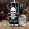 Camellia Persionalized 3D Beard Till Death Skull Stainless Steel Tumbler - Customized Double - Walled Insulation Travel Thermal Cup With Lid