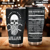 Camellia Persionalized 3D Beard Till Death Skull Stainless Steel Tumbler - Customized Double - Walled Insulation Travel Thermal Cup With Lid