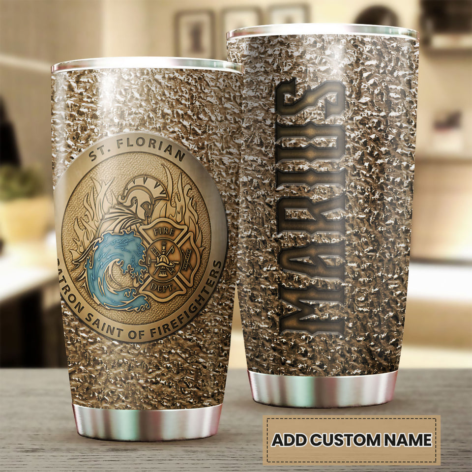 Camellia Personalized Patron Saint Of Firefighter Stainless Steel Tumbler-Double-Walled Insulation Gift For Firefighter Fireman