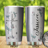 Camellia Personalized  Dragonfly Jewelry Style Stainless Steel Tumbler - Customized Double-Walled Insulation Travel Thermal Cup With Lid Gift For Dragonfly Lover