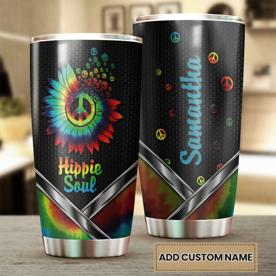 Camellia Personalized Mental Hippie Sunflower Stainless Steel Tumbler-Double-Walled Insulation Travel Cup With Lid
