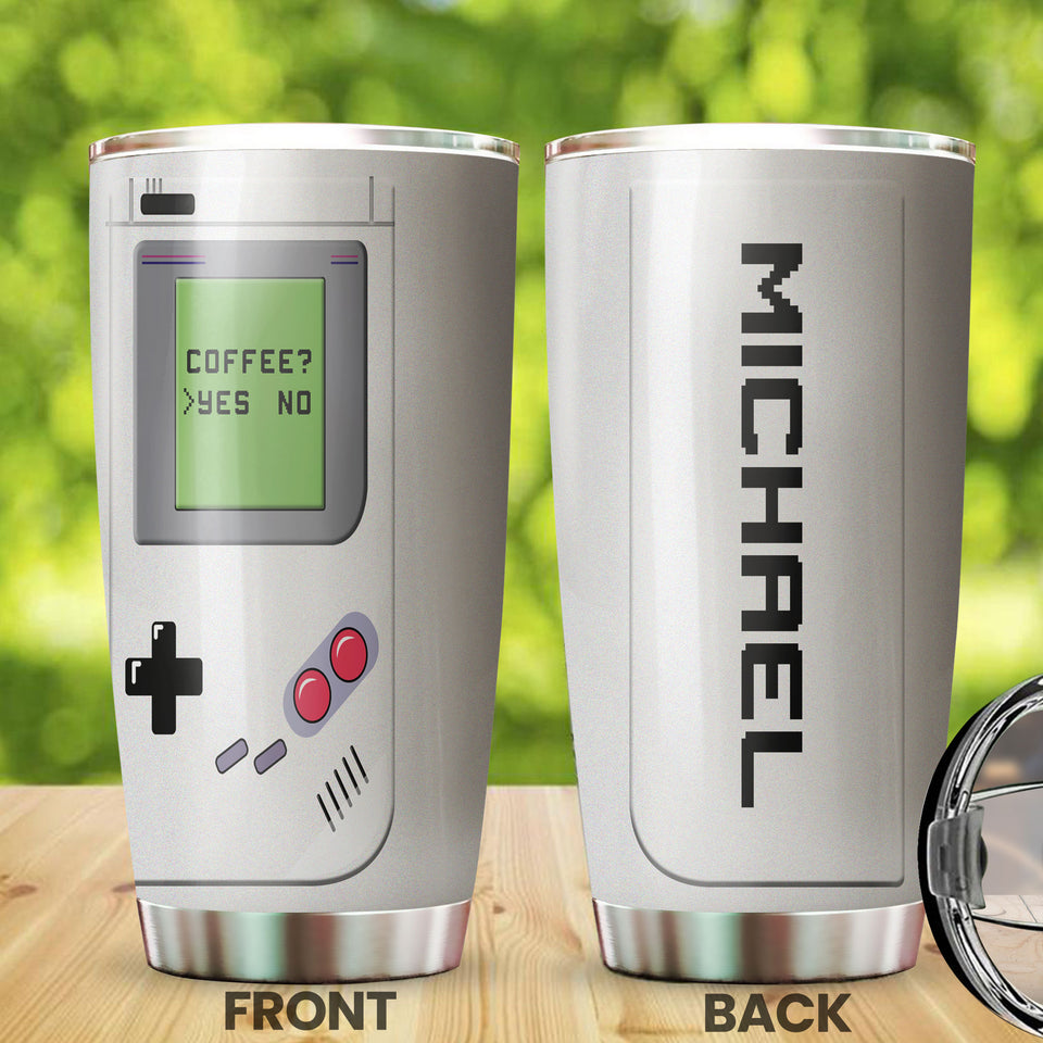 Camellia Personalized Game And Coffee Stainless Steel Tumbler-Thermal Flask Travel Therma Cup With Lid
