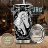 Camellia Personalized Horse Jewelry Style Stainless Steel Tumbler - Double-Walled Insulation Vacumm Flask - Gift For Horse Lovers, Cowgirls, Cowboys, Perfect Christmas, Thanksgiving Gift