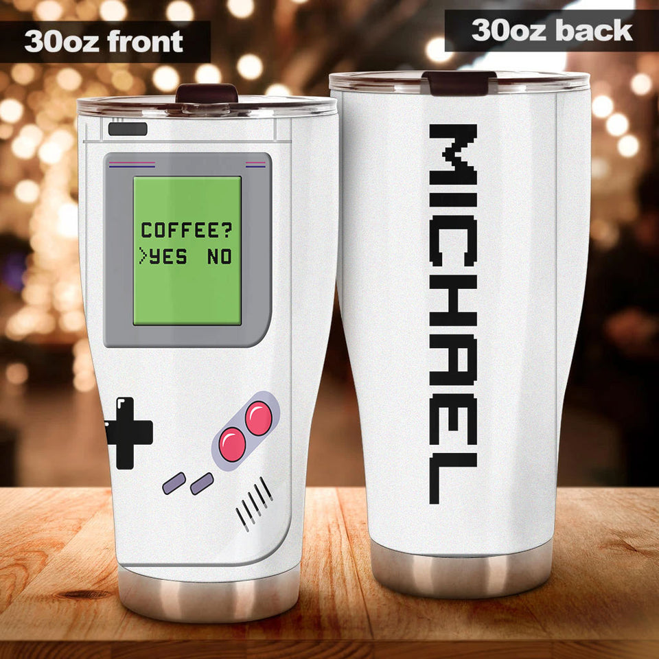 Camellia Personalized Game And Coffee Stainless Steel Tumbler-Thermal Flask Travel Therma Cup With Lid