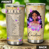 Camellia Personalized Black Women Faith Stainless Steel Tumbler - Double-Walled Insulation Vacumm Flask - Gift For Black Queen, International Women's Day, Hippie Girls