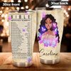 Camellia Personalized Black Women Faith Stainless Steel Tumbler - Double-Walled Insulation Vacumm Flask - Gift For Black Queen, International Women's Day, Hippie Girls