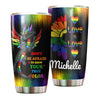 Camellia Persionalized LGBT Dragon Sunflower Dont Be Afraid To Show Your True Color Love Is Love Stainless Steel Tumbler - Customized Double - Walled Insulation Travel Thermal Cup With Lid