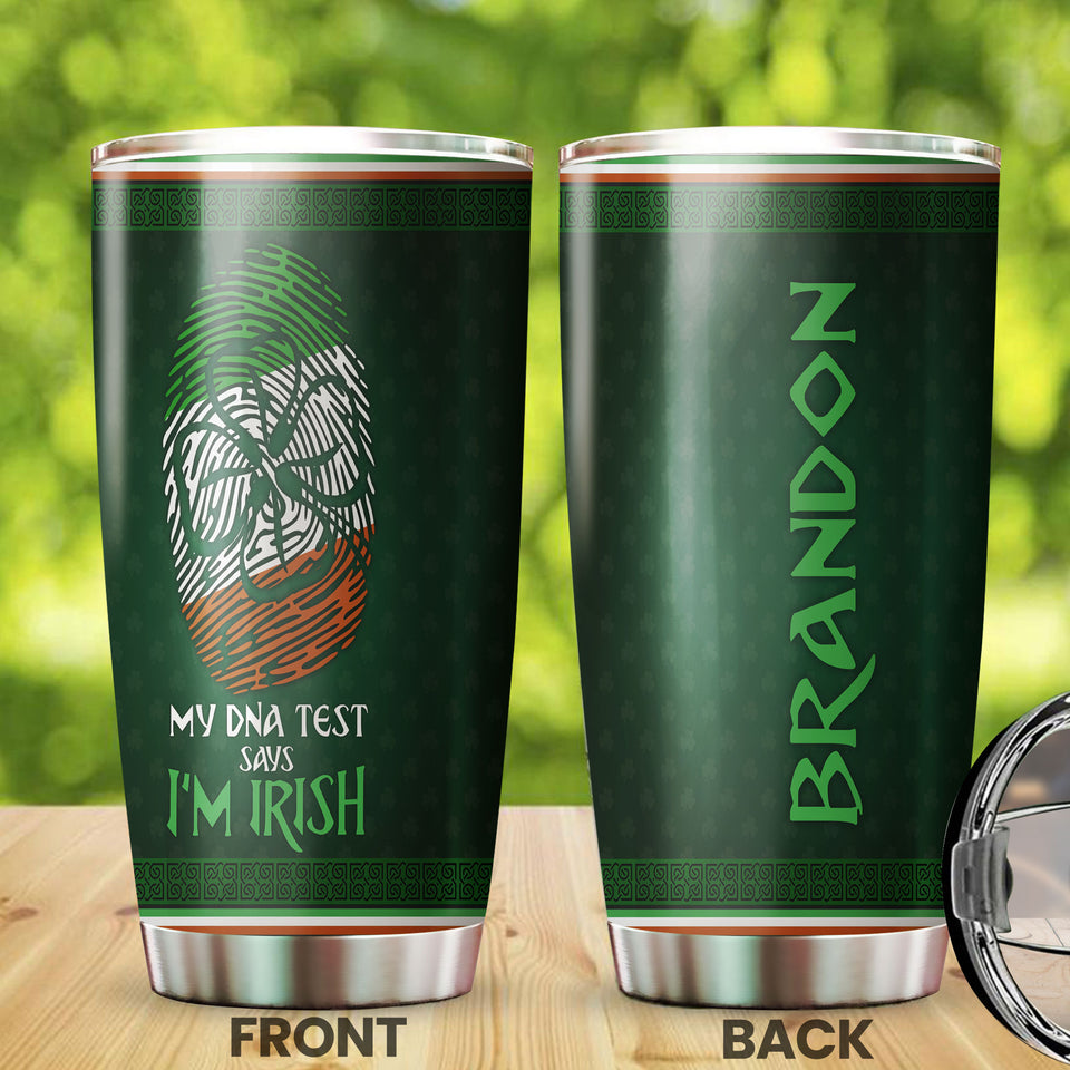 Camellia Persionalized Irish My DNA Test Says Im Irish Stainless Steel Tumbler - Customized Double - Walled Insulation Travel Thermal Cup With Lid