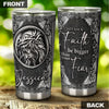 Camellia Personalized Let Your Faith Be Bigger Than Your Fear Sliver Stainless Steel Tumbler-Double-Walled Travel Therma Cup With Lid