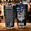 Camellia Personalized Trucker's Prayer Keep Me Safe Stainless Steel Tumbler- Double-Walled Insulation Gift For Truck Driver
