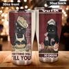 Camellia Personalized Baking Choose Something Fun Stainless Steel Tumbler - Double-Walled Insulation Vacumm Flask - Gift For Black Cat Lovers, Black Cat Day, Baking Fans