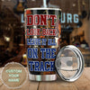 Camellia Personalized Horse Racing Don't Look Back Leave It All On Your Track Stainless Steel Tumbler - Double-Walled Insulation Vacumm Flask - Gift For Horse Lovers, Cowgirls, Cowboys, Christmas