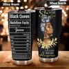 Camellia Personalized Black Queen Faith Stainless Steel Tumbler - Double-Walled Insulation Vacumm Flask - Gift For Black Queen, International Women's Day, Hippie Girls