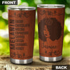 Camellia Personalized Black Queen Leather Style Stainless Steel Tumbler - Double-Walled Insulation Vacumm Flask - Gift For Black Queen, International Women's Day, Hippie Girls