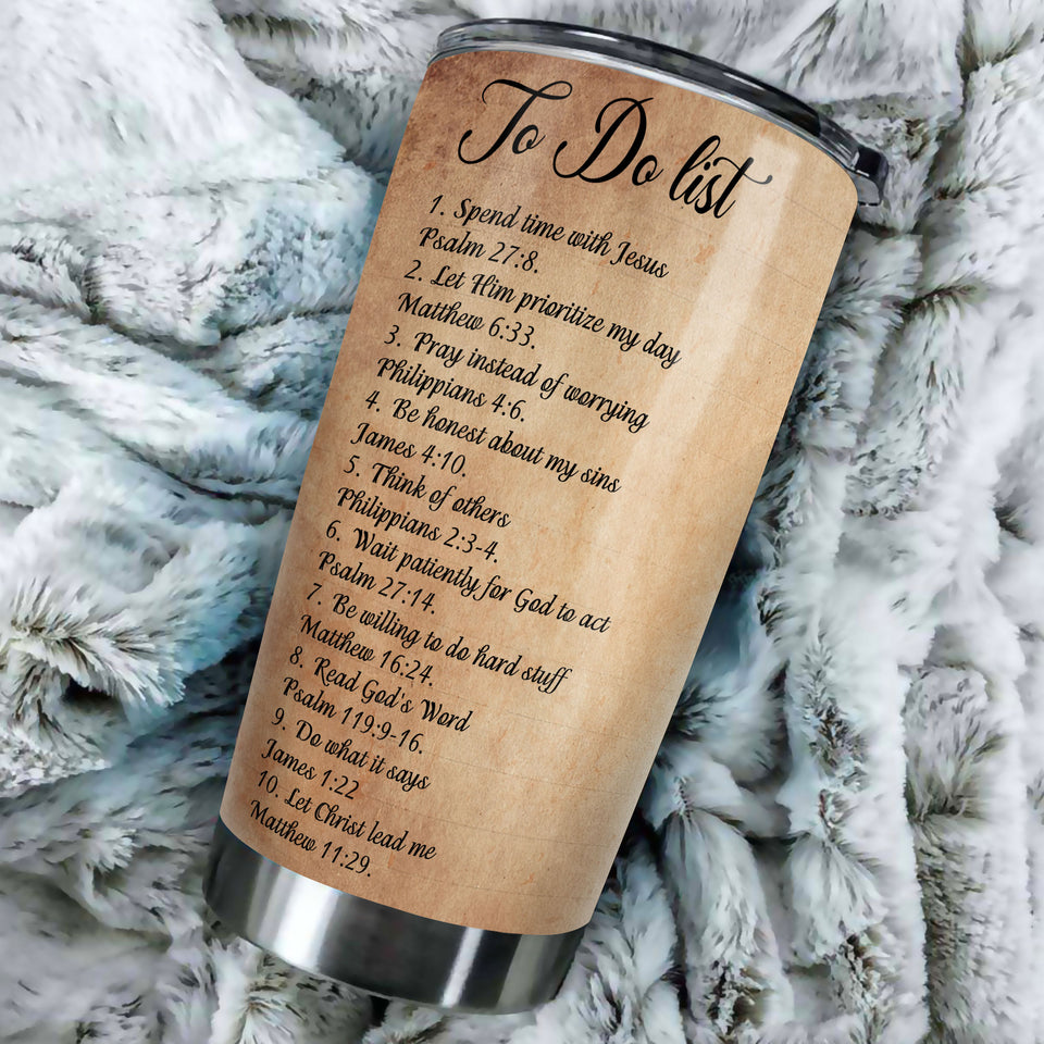 Camellia Personalized Butterfly Walk By Route To Do List Stainless Steel Tumbler - Customized Double-Walled Insulation Travel Thermal Cup With Lid
