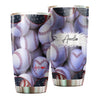 Camellia Persionalized Baseball Stainless Steel Tumbler - Customized Double - Walled Insulation Travel Thermal Cup With Lid
