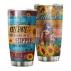 Camellia Personalized Hippie Style She Had The Soul Of Gypsy Stainless Steel Tumbler-Double-Walled Insulation Travel Cup With Lid Gift For Hippie Girl