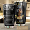 Camellia Personalized Black Queen Faith Stainless Steel Tumbler - Double-Walled Insulation Vacumm Flask - Gift For Black Queen, International Women's Day, Hippie Girls