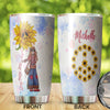 Camellia Personalized Girl And Sunflower Stay Trippy Little Happy Stainless Steel Tumbler-Double-Walled Insulation Travel Cup With Lid